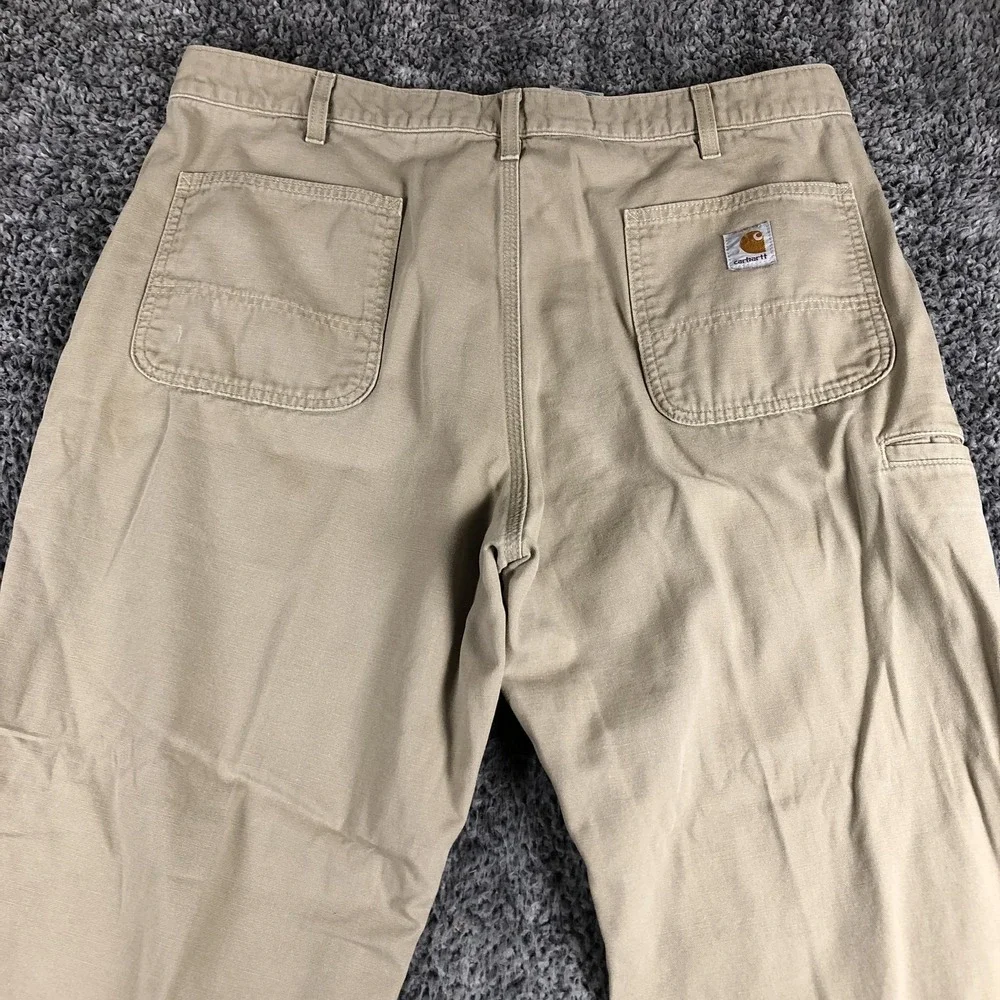 Carhartt Pants Mens 40x34‎ Beige Canvas Relaxed Fit Carpenter Workwear B299 GKH